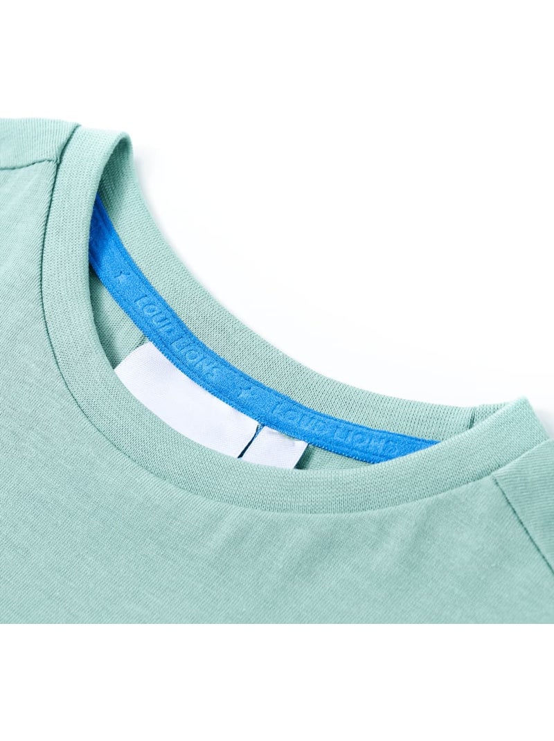 T-shirt enfant coton col rond dinosaure clair - vidaxl Vert - Kiabi