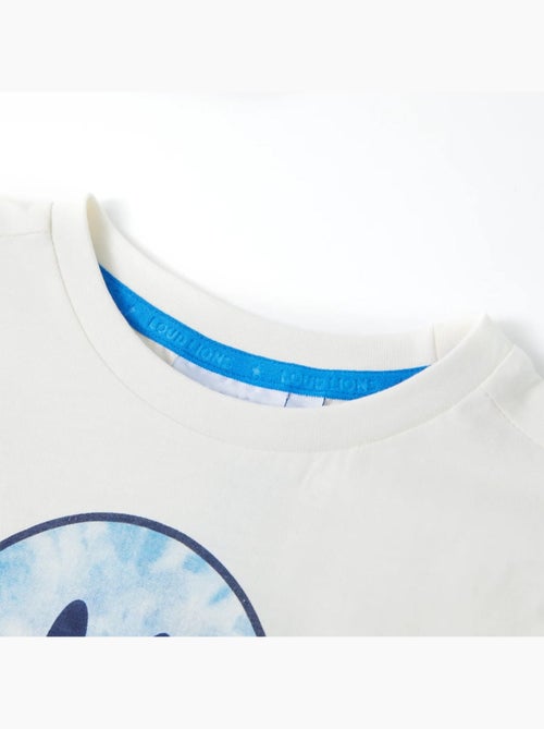 T-shirt enfant coton col rond imprimé smiley “loud lions” - vidaxl - Kiabi