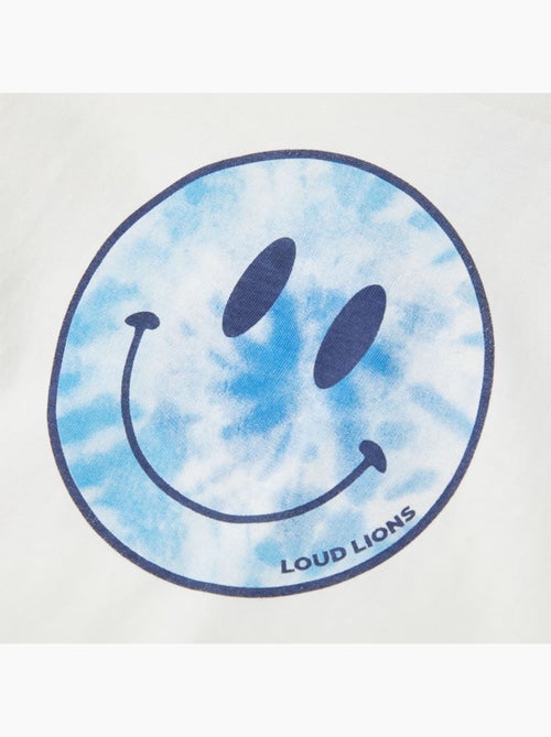 T-shirt enfant coton col rond imprimé smiley “loud lions” - vidaxl - Kiabi