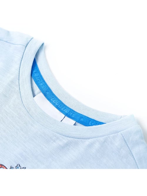 T-shirt enfant coton col rond manches courtes dinosaure surfeur - vidaxl - Kiabi