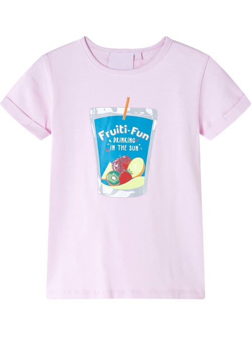 T-shirt enfant coton élasthanne col rond graphique boisson clair - vidaxl - Kiabi