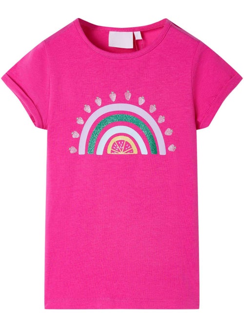 T-shirt enfant coton élasthanne imprimé arc-en-ciel - vidaxl - Kiabi