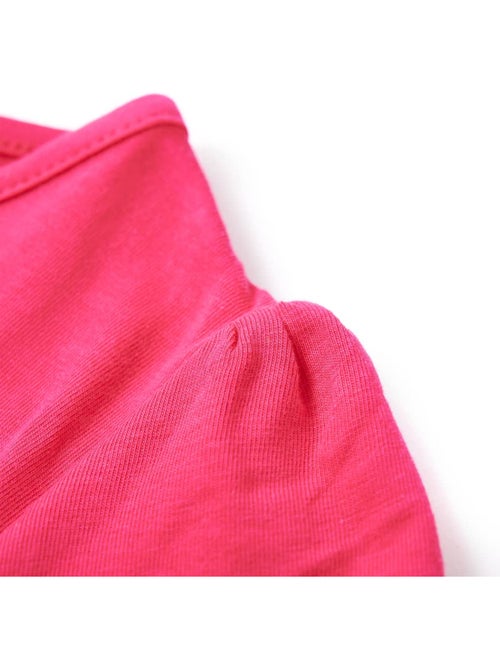 T-shirt enfant coton élasthanne imprimé fleurs col rond - vidaxl - Kiabi