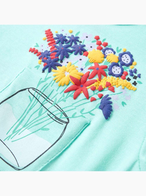 T-shirt enfant coton élasthanne imprimé fleurs col rond - vidaxl - Kiabi T-shirt enfant coton élasthanne imprimé fleurs col rond - vidaxl - Kiabi