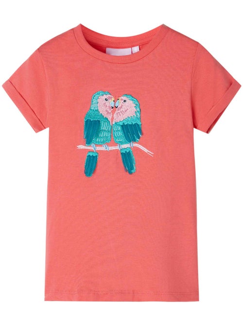 T-shirt enfant coton élasthanne imprimé perroquets - vidaxl - Kiabi
