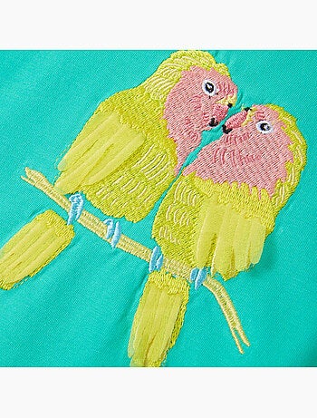 T-shirt enfant coton élasthanne imprimé perroquets - vidaxl