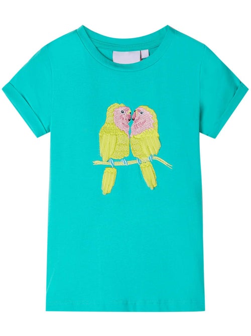 T-shirt enfant coton élasthanne imprimé perroquets - vidaxl - Kiabi T-shirt enfant coton élasthanne imprimé perroquets - vidaxl - Kiabi