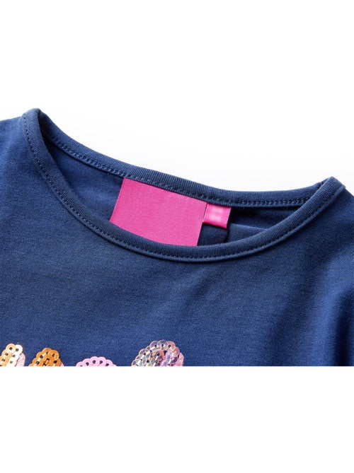 T-shirt enfant coton et élasthanne motif lucky scintillant manches longues - vidaxl - Kiabi