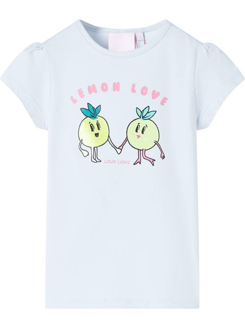 T-shirt enfant coton extensible col rond imprimé citron - vidaxl - Kiabi T-shirt enfant coton extensible col rond imprimé citron - vidaxl - Kiabi