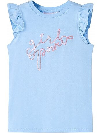 T-shirt enfant coton extensible imprimé pailleté - vidaxl