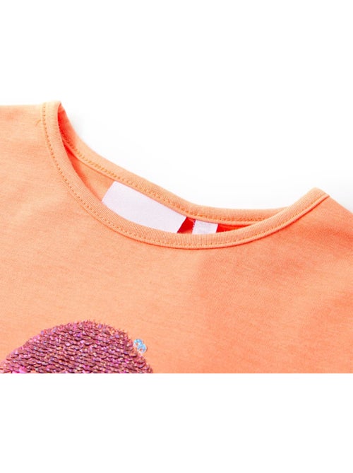 T-shirt enfant coton fluo glace pailletée réversible à sequins - vidaxl - Kiabi