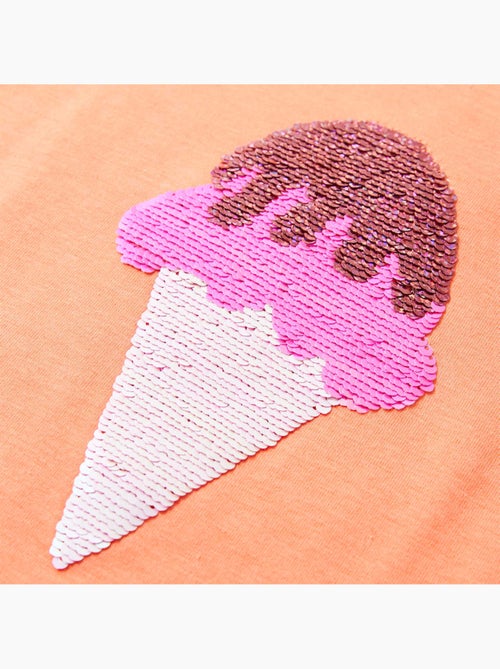 T-shirt enfant coton fluo glace pailletée réversible à sequins - vidaxl - Kiabi
