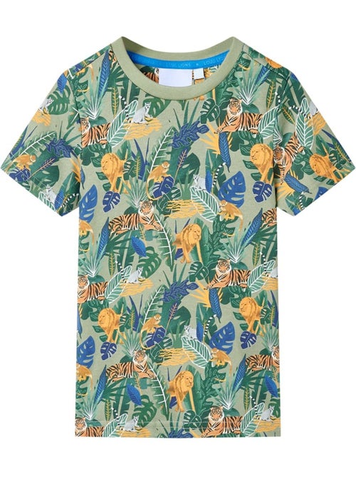 T-shirt enfant coton imprimé animaux et feuilles - vidaxl - Kiabi
