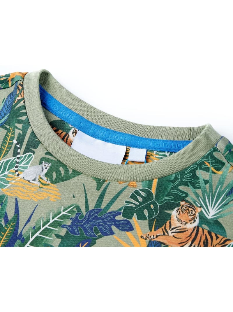 T-shirt enfant coton imprimé animaux et feuilles - vidaxl Multicolore - Kiabi