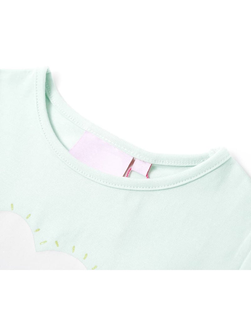 T-shirt enfant coton imprimé arc-en-ciel palmier col rond - vidaxl Vert - Kiabi