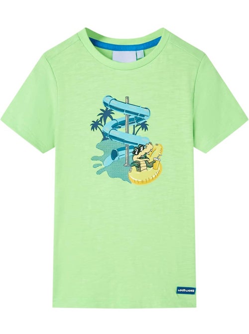 T-shirt enfant coton imprimé crocodile et toboggan eau - vidaxl - Kiabi T-shirt enfant coton imprimé crocodile et toboggan eau - vidaxl - Kiabi