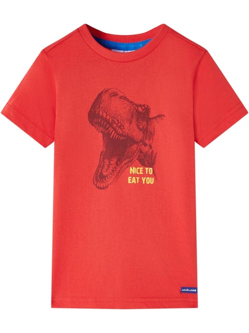 T-shirt enfant coton imprimé dinosaure manche courte - vidaxl - Kiabi