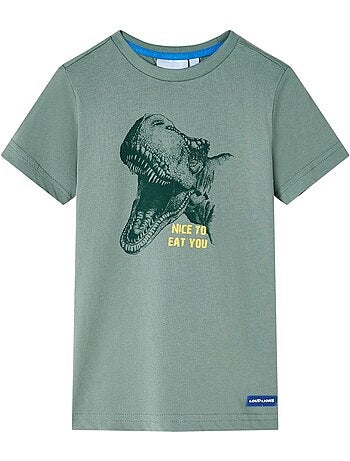 T-shirt enfant coton imprimé dinosaure manche courte - vidaxl