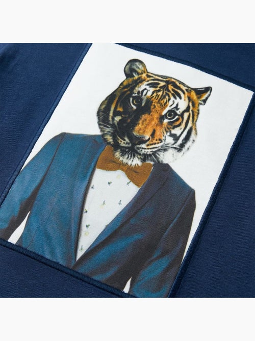 T-shirt enfant coton imprimé tigre col rond coupe droite bleu 7/8a - vidaxl - Kiabi T-shirt enfant coton imprimé tigre col rond coupe droite bleu 7/8a - vidaxl - Kiabi