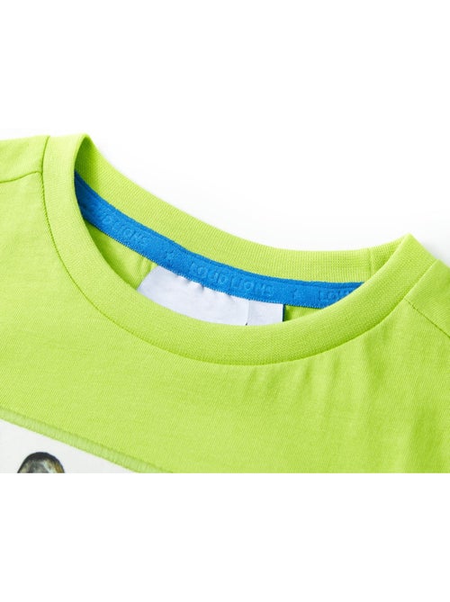 T-shirt enfant coton imprimé tigre col rond coupe droite vert 3/4a - vidaxl - Kiabi