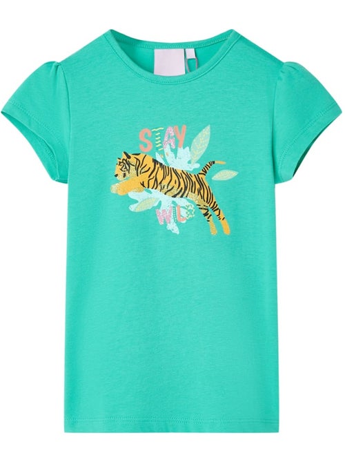 T-shirt enfant coton imprimé tigre encolure ronde manches courtes - vidaxl - Kiabi T-shirt enfant coton imprimé tigre encolure ronde manches courtes - vidaxl - Kiabi