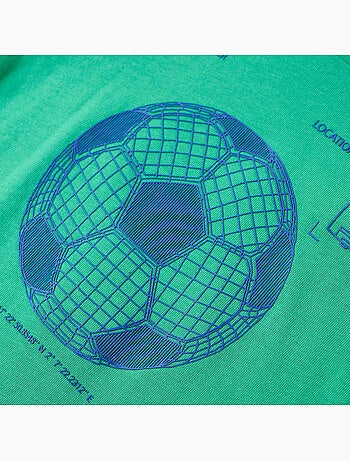 T-shirt enfant coton manches courtes col rond ballon de foot - vidaxl
