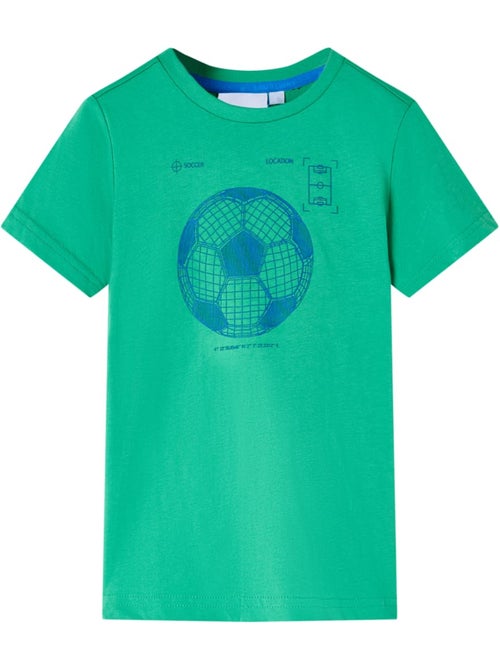 T-shirt enfant coton manches courtes col rond ballon de foot - vidaxl - Kiabi