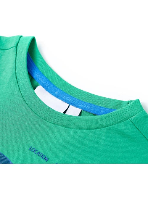 T-shirt enfant coton manches courtes col rond ballon de foot - vidaxl - Kiabi