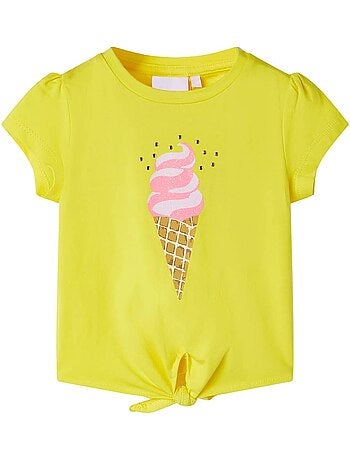 T-shirt enfant coton mélangé à motif glace - vidaxl