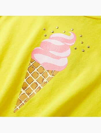 T-shirt enfant coton mélangé à motif glace - vidaxl