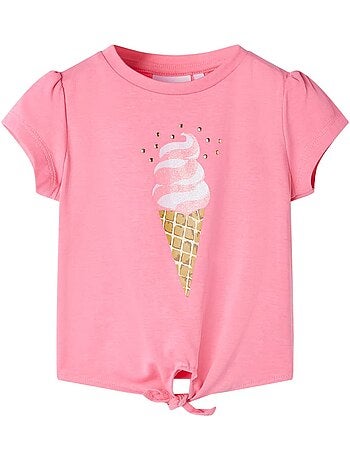 T-shirt enfant coton mélangé à motif glace - vidaxl
