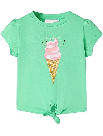 T-shirt enfant coton mélangé à motif glace - vidaxl