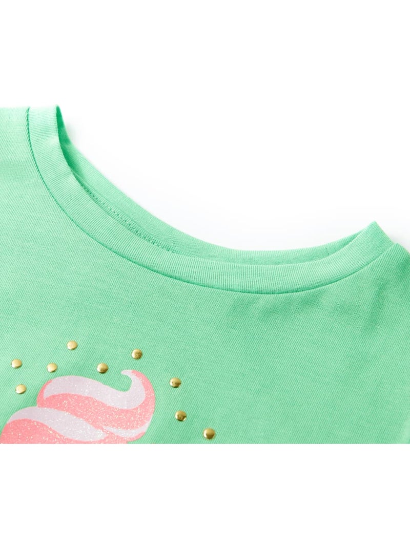 T-shirt enfant coton mélangé à motif glace - vidaxl Vert - Kiabi