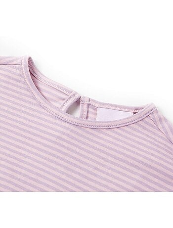 T-shirt enfant coton mix imprimé fraise manches volantées - vidaxl
