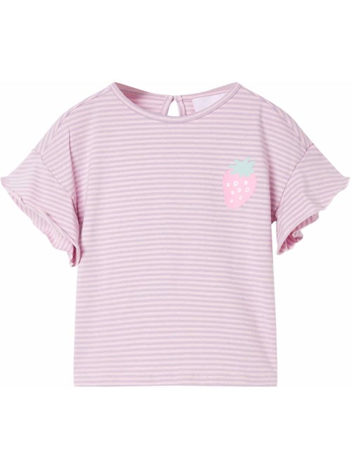 T-shirt enfant coton mix imprimé fraise manches volantées - vidaxl - Kiabi