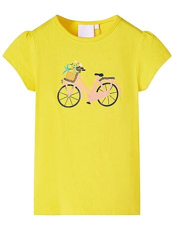 T-shirt enfant coton stretch 95% imprimé vélo - vidaxl