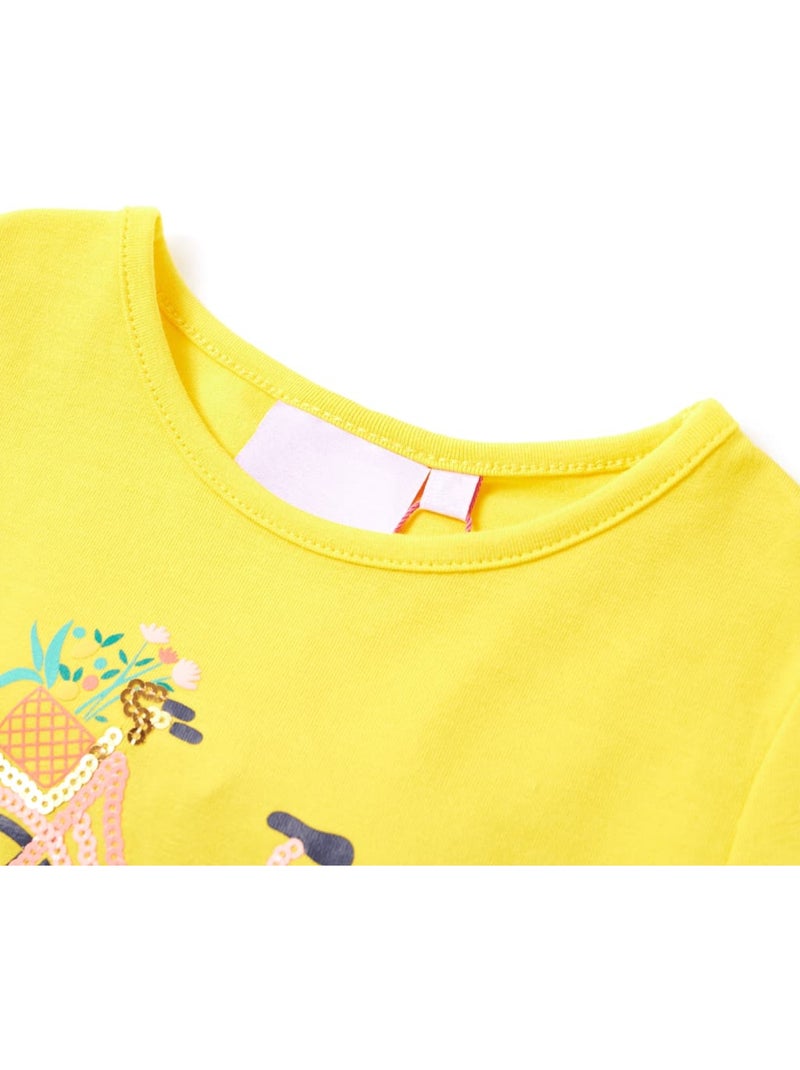 T-shirt enfant coton stretch 95% imprimé vélo - vidaxl Jaune - Kiabi