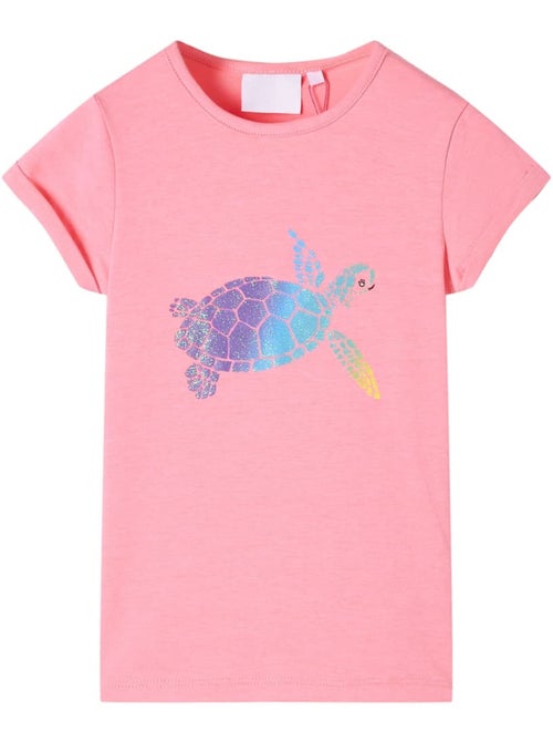 T-shirt enfant coton stretch col rond imprimé tortue scintillante - vidaxl - Kiabi T-shirt enfant coton stretch col rond imprimé tortue scintillante - vidaxl - Kiabi