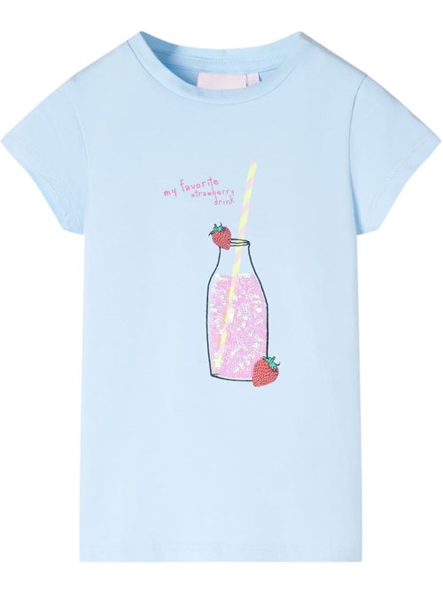 T-shirt enfant coton stretch fraise 95% coton 5% élasthanne - vidaxl - Kiabi T-shirt enfant coton stretch fraise 95% coton 5% élasthanne - vidaxl - Kiabi