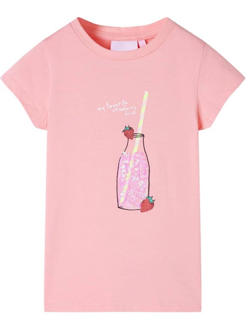 T-shirt enfant coton stretch fraise 95% coton 5% élasthanne - vidaxl - Kiabi T-shirt enfant coton stretch fraise 95% coton 5% élasthanne - vidaxl - Kiabi