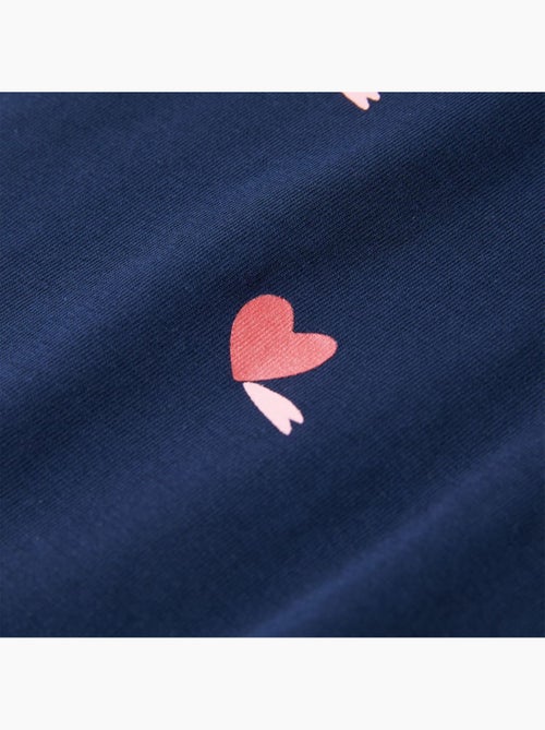 T-shirt enfant coton stretch imprimé cœurs col rond manches courtes - vidaxl - Kiabi