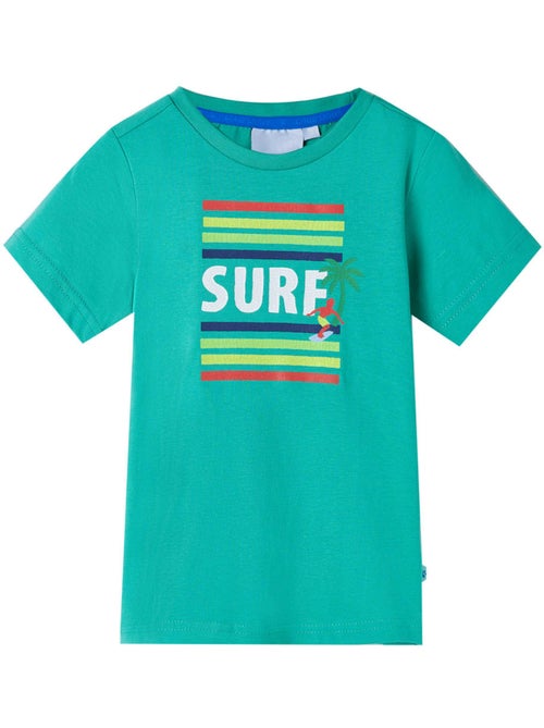 T-shirt enfant en coton 100% imprimé surf manches courtes col rond - vidaxl - Kiabi T-shirt enfant en coton 100% imprimé surf manches courtes col rond - vidaxl - Kiabi