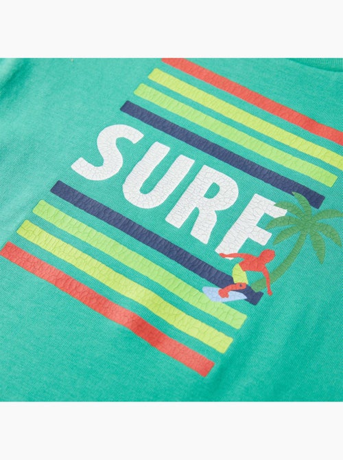 T-shirt enfant en coton 100% imprimé surf manches courtes col rond - vidaxl - Kiabi T-shirt enfant en coton 100% imprimé surf manches courtes col rond - vidaxl - Kiabi