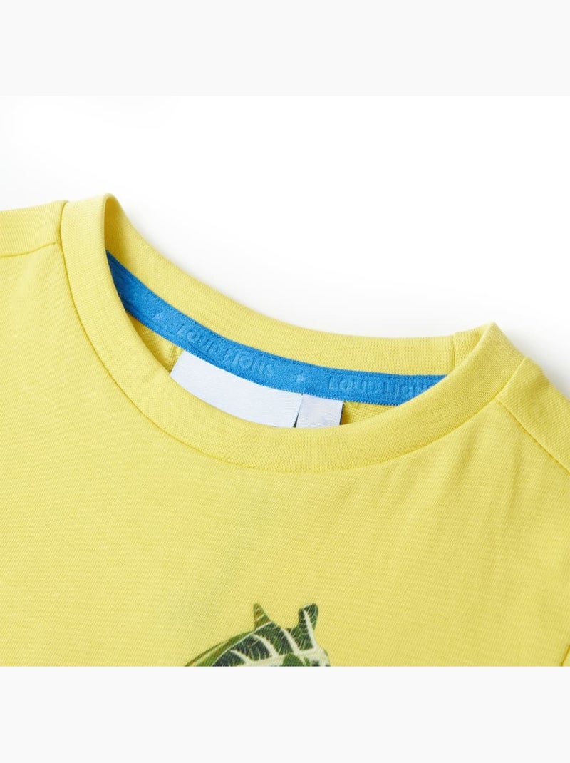 T-shirt enfant en coton à grand imprimé girafe - vidaxl Jaune - Kiabi