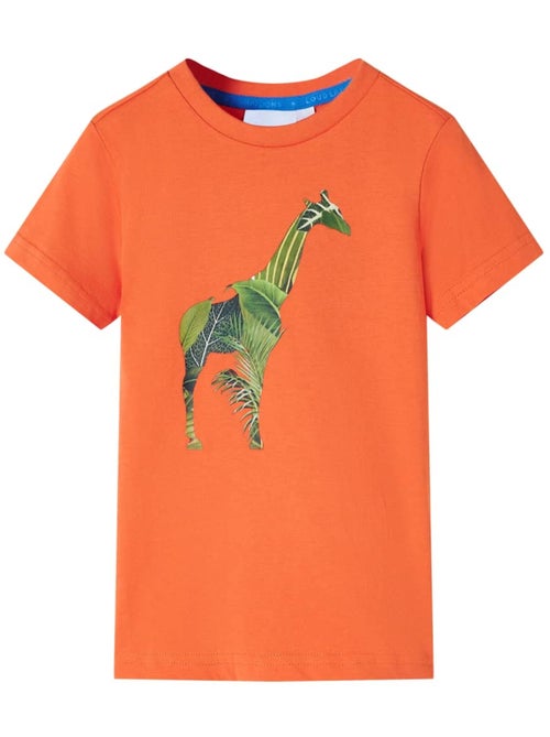 T-shirt enfant en coton à grand imprimé girafe - vidaxl - Kiabi