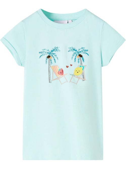 T-shirt enfant en coton élasthanne imprimé plage cartoon - vidaxl - Kiabi