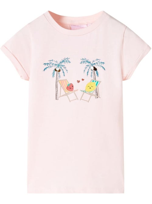 T-shirt enfant en coton élasthanne imprimé plage cartoon - vidaxl - Kiabi