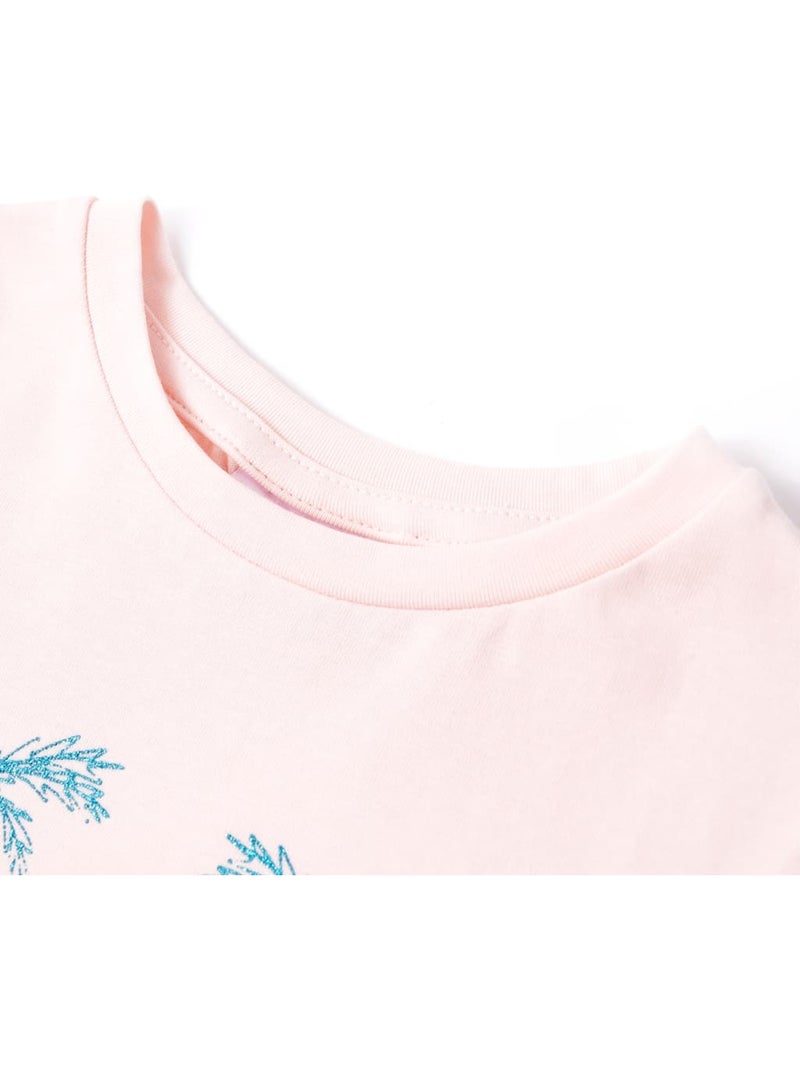 T-shirt enfant en coton élasthanne imprimé plage cartoon - vidaxl Rose pâle - Kiabi