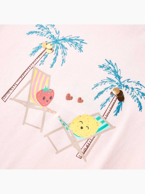 T-shirt enfant en coton élasthanne imprimé plage cartoon - vidaxl - Kiabi