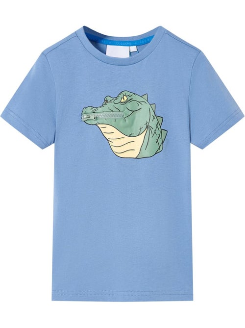 T-shirt enfant en coton imprimé crocodile col rond - vidaxl - Kiabi T-shirt enfant en coton imprimé crocodile col rond - vidaxl - Kiabi